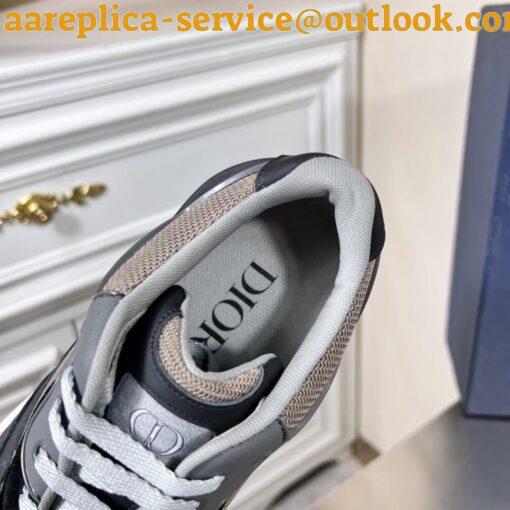 Replica Dior Men’s B29 Sneakers In Gray Mesh and Black Suede 7