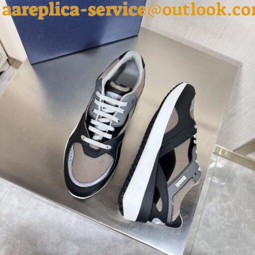 Replica Dior Men’s B29 Sneakers In Gray Mesh and Black Suede 8