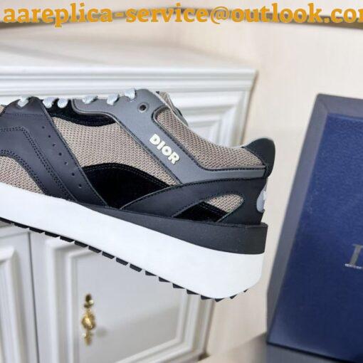 Replica Dior Men’s B29 Sneakers In Gray Mesh and Black Suede 9