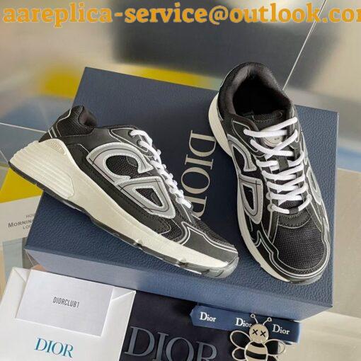 Replica Dior Men’s B30 Sneakers In Green Mesh and Fabric 3