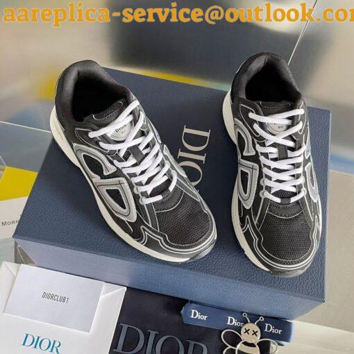 Replica Dior Men’s B30 Sneakers In Green Mesh and Fabric 4