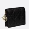 Replica Dior Mini Lady Dior Wallet In Grey Cannage Lambskin 12