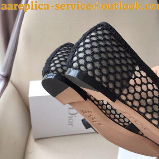 Replica Dior Miss J’Adior Ballerina Flats In Black Mesh 5