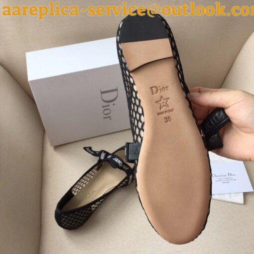 Replica Dior Miss J’Adior Ballerina Flats In Black Mesh 7