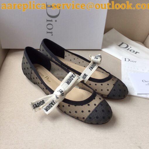 Replica Dior Miss J’Adior Ballerina Flats In Dotted Swiss Tulle 3