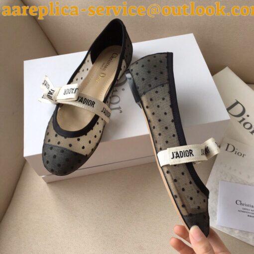 Replica Dior Miss J’Adior Ballerina Flats In Dotted Swiss Tulle 6