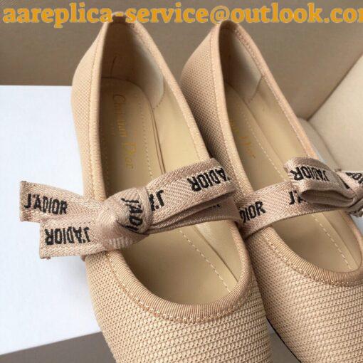 Replica Dior Miss J’Adior Ballerina Flats In Nude Technical Canvas 3