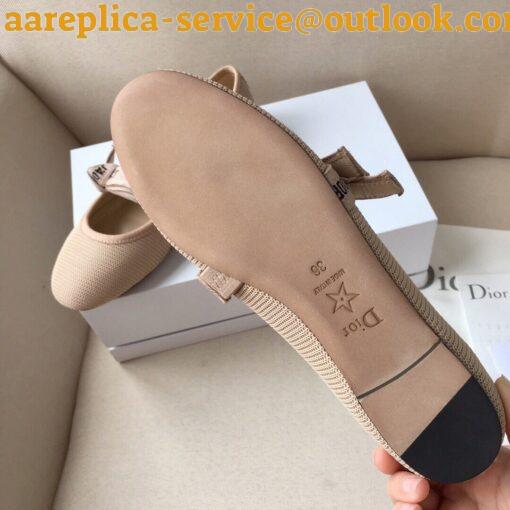 Replica Dior Miss J’Adior Ballerina Flats In Nude Technical Canvas 6