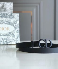 Replica Dior Saddle 20MM Belt In Black Matte Calfskin