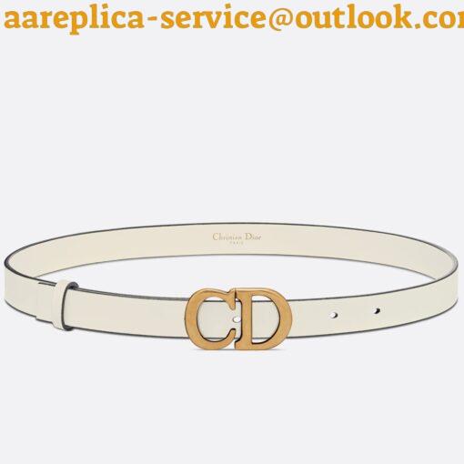 Replica Dior Saddle 20MM Belt In White Calfskin