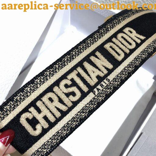 Replica Dior Shoulder Strap with Ring in Black Embroidery Canvas 11