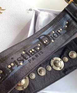 Replica Dior Shoulder Strap in Blue Camouflage Embroidery with Medallions