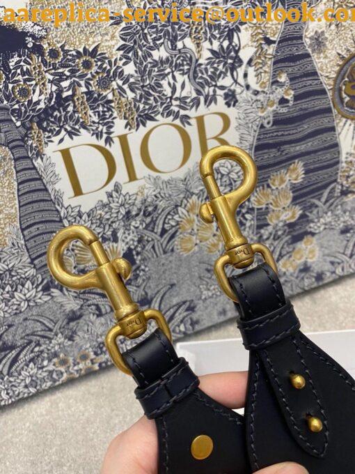 Replica Dior Shoulder Strap in Blue Dior Oblique Embroidered Velvet 6