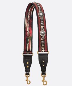 Replica Dior Shoulder Strap in Bohemian-inspired Canvas with Medallions