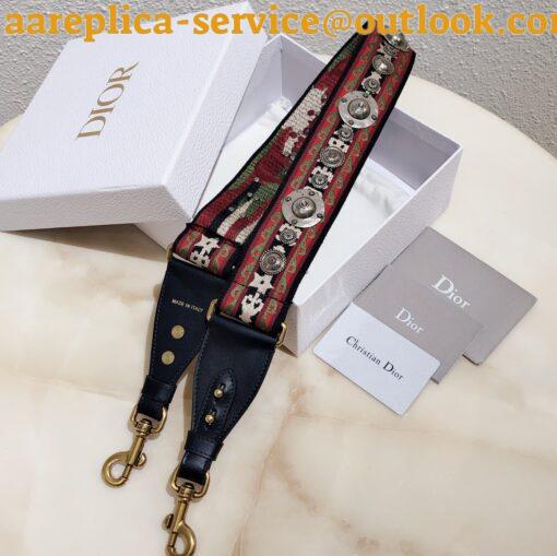 Replica Dior Shoulder Strap in Bohemian-inspired Canvas with Medallions 4