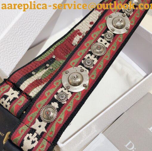 Replica Dior Shoulder Strap in Bohemian-inspired Canvas with Medallions 6