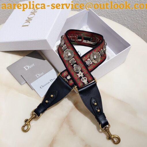 Replica Dior Shoulder Strap in Bohemian-inspired Canvas with Medallions 7