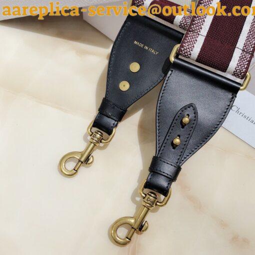 Replica Dior Shoulder Strap in Bordeaux Embroidery Canvas 5