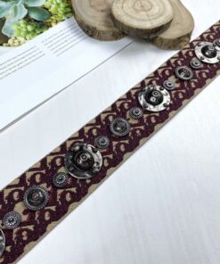 Replica Dior Shoulder Strap in Bordeaux Oblique Embroidery with Medallions