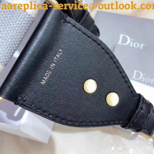 Replica Dior Adjustable Shoulder Strap in Grey Embroidery Canvas 9