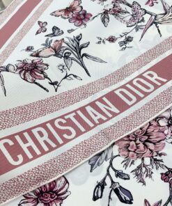 Replica Dior Toile de Jouy Mexico 90 Square Scarf in Pink and White Silk