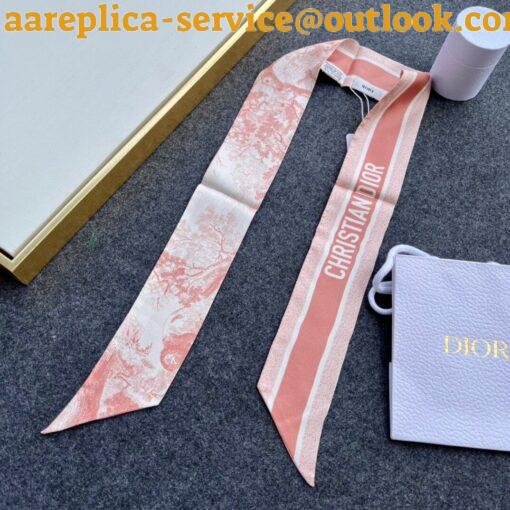 Replica Dior Toile de Jouy Sauvage Mitzah Scarf in Pink Silk Twill 6