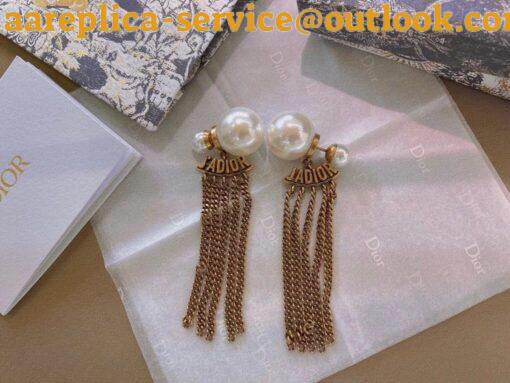 Replica Dior Tribales Chain Earrings In Antique Gold-Finish Metal 5