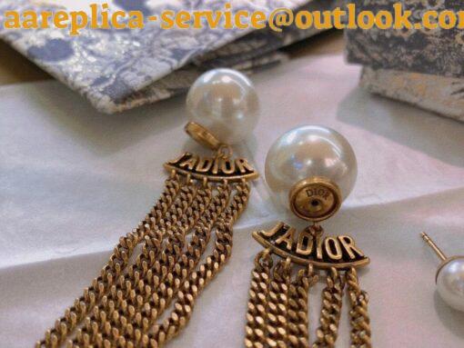 Replica Dior Tribales Chain Earrings In Antique Gold-Finish Metal 6