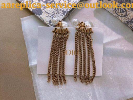 Replica Dior Tribales Chain Earrings In Antique Gold-Finish Metal 7