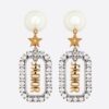 Replica Dior Tribales CD Earrings In Antique Gold-Finish Metal and Pearls 9