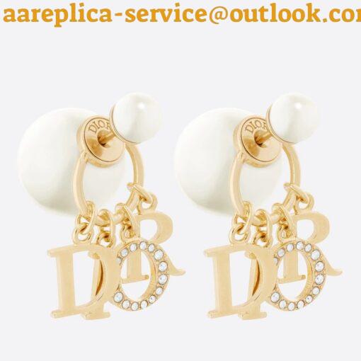 Replica Dior Tribales Earrings in Metal and White Pearls and Multicolor Crystals 13