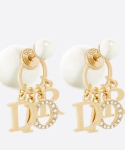 Replica Dior Tribales Earrings in Metal and White Pearls and Multicolor Crystals 2