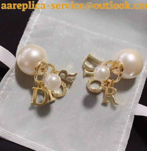 Replica Dior Tribales Earrings in Metal and White Pearls and Multicolor Crystals 15