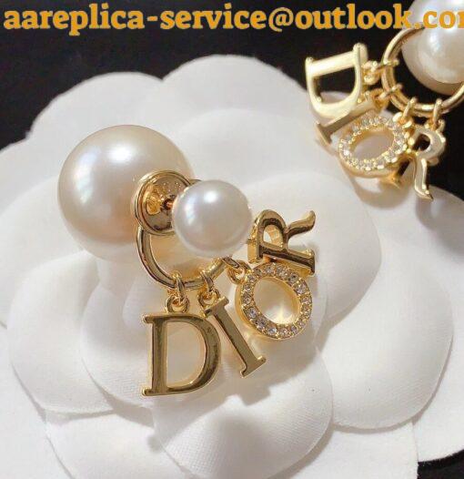 Replica Dior Tribales Earrings in Metal and White Pearls and Multicolor Crystals 18