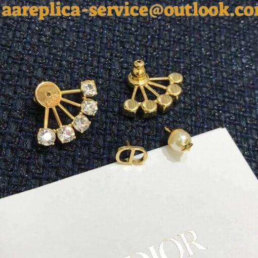 Replica Dior Tribales Earrings in Metal and White Pearls and Multicolor Crystals 22