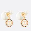 Replica Dior Tribales Earrings In Rose Gold Metal Pearls and Crystals 9