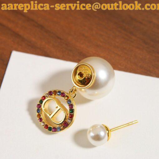 Replica Dior Tribales Earrings in Metal and White Pearls and Multicolor Crystals 26