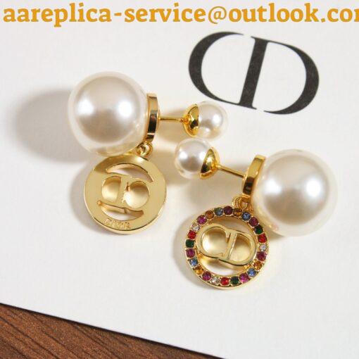 Replica Dior Tribales Earrings in Metal and White Pearls and Multicolor Crystals 29