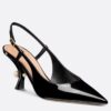 Replica Dior Tribales Pumps Slingback 80mm in Nude Patent Calfskin 33