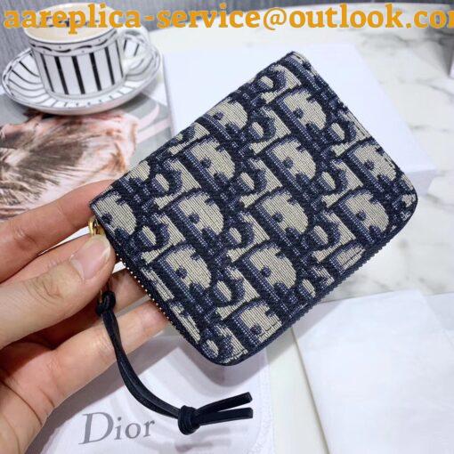 Replica Dior Zippy Coin Wallet In Blue Dior Oblique Canvas 9