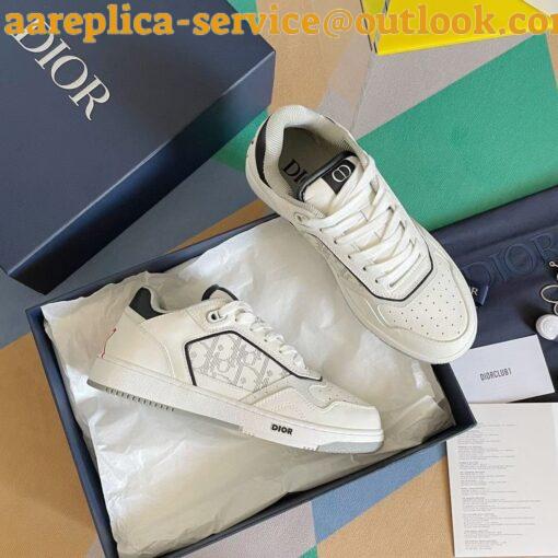 Replica Dior & Shawn Men’s B27 Low-Top Sneakers In White Leather 3