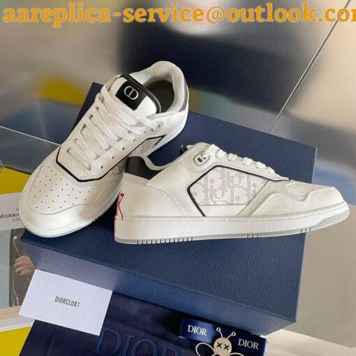 Replica Dior & Shawn Men’s B27 Low-Top Sneakers In White Leather 8