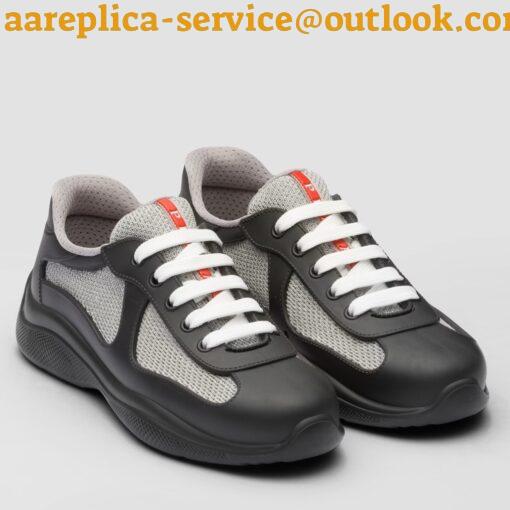 Replica Prada America’s Cup Sneakers in Black Rubber and Bike Fabric