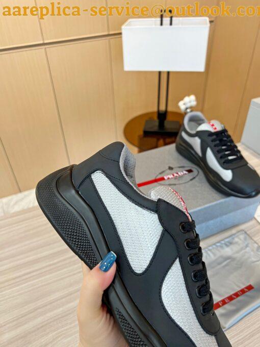 Replica Prada America’s Cup Sneakers in Black Rubber and Bike Fabric 6