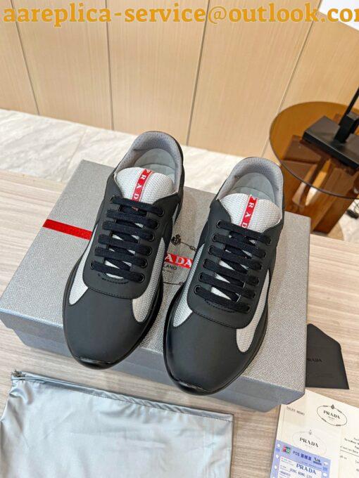 Replica Prada America’s Cup Sneakers in Black Rubber and Bike Fabric 7