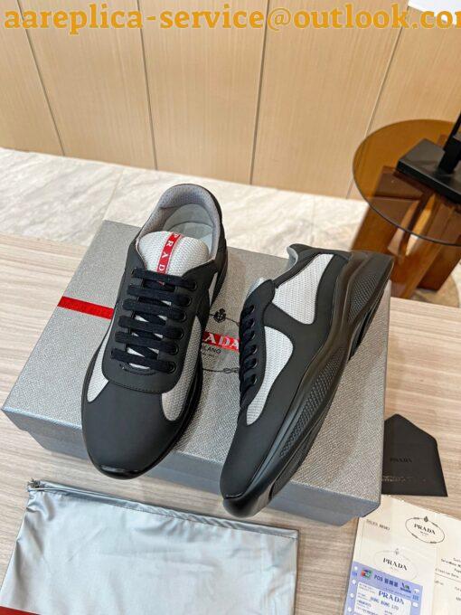 Replica Prada America’s Cup Sneakers in Black Rubber and Bike Fabric 8