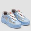 Replica Prada District Sneakers in White and Pink Calfskin 11