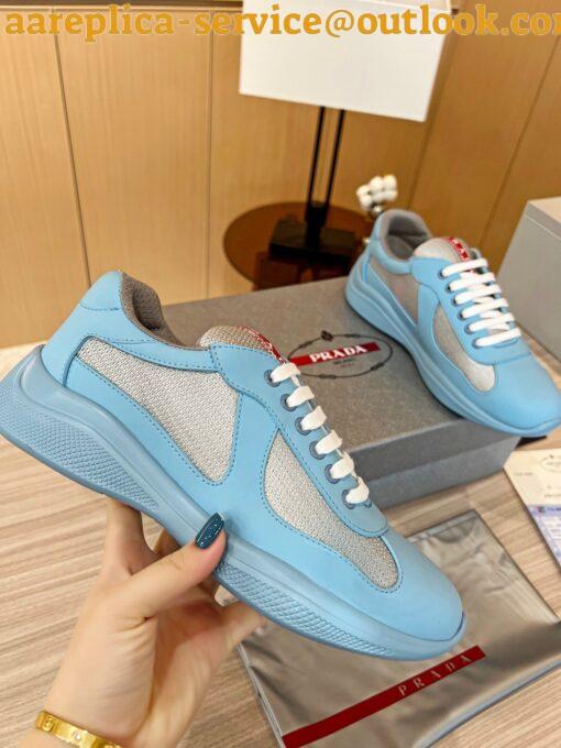 Replica Prada America’s Cup Sneakers in Blue Rubber and Bike Fabric 15