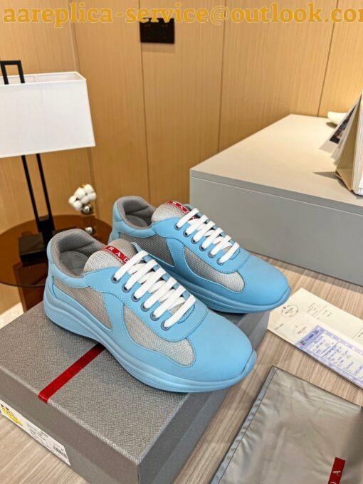 Replica Prada America’s Cup Sneakers in Blue Rubber and Bike Fabric 16