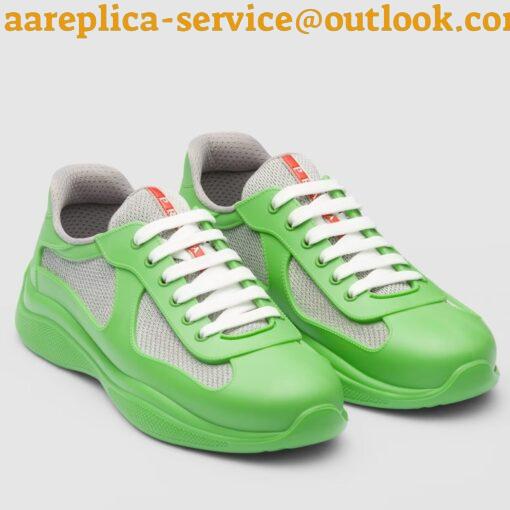 Replica Prada America’s Cup Sneakers in Green Rubber and Bike Fabric